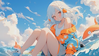 【可爱萝莉】唯美海边阳光少女