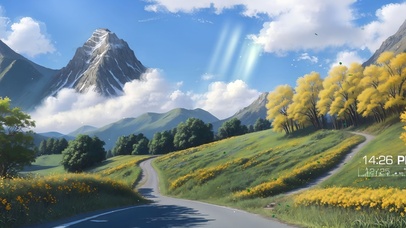 蓝天安静自然风光