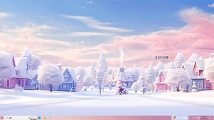 白色雪景小镇