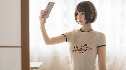 清纯性感短发美女