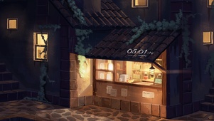 4K 雨夜小店