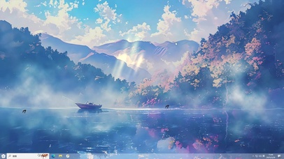 动漫场景山水AI壁纸-桌面主题