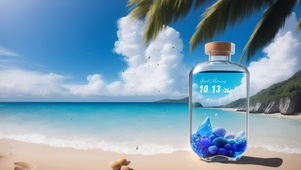 唯美海边许愿瓶