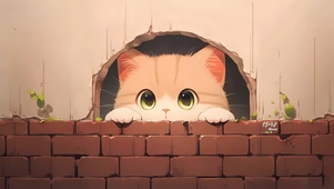 捉迷藏的猫咪
