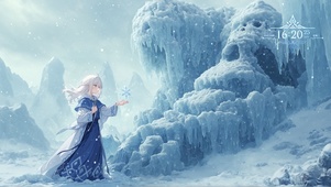 唯美雪景少女