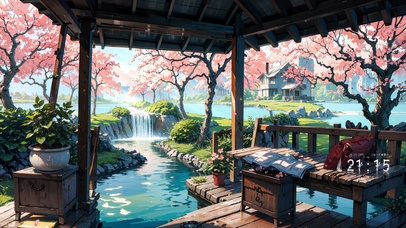 4k治愈唯美梦幻仙境樱花