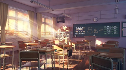 4K唯美治愈学校教室（黄昏）