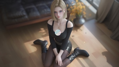 地板上可爱女孩