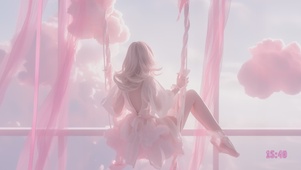 【原创】甜美粉色治愈系荡秋千