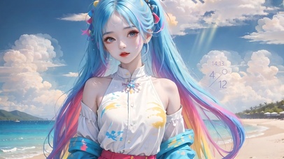 4k可爱海边女孩