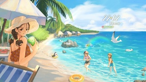 4K清新海边女孩