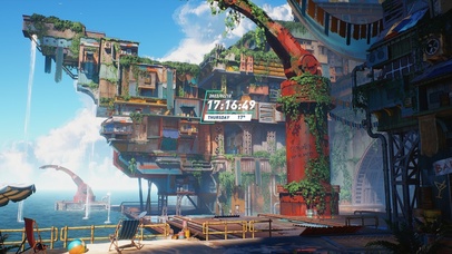 4K动漫港口码头房屋