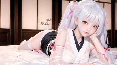 4k可爱白发女孩