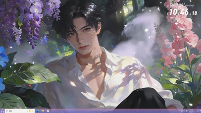 花丛中的美男子