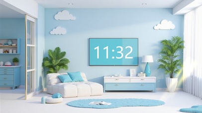 清新海洋风摸鱼小电视