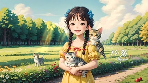 治愈田园风少女	