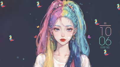 唯美治愈炫彩女孩