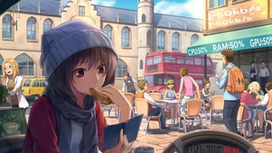吃着三明治的女孩 