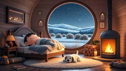 温暖冬日房间小新