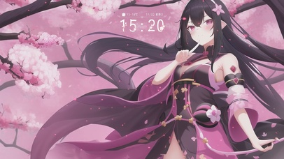 唯美樱树下少女