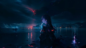 幻想湖边少女