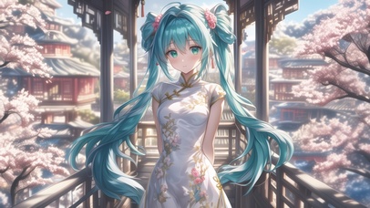 雪墨壁纸丨初音未来丨国色天香丨