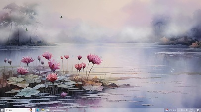 水墨荷潭-桌面主题