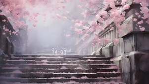 石台樱花盛开