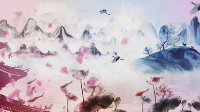 水墨风景之鹤舞