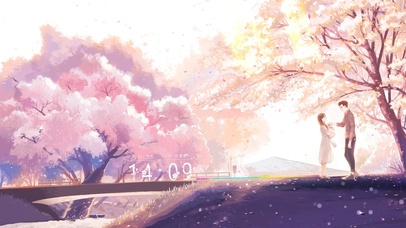 樱花树下男生女生