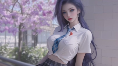 可爱樱花女孩
