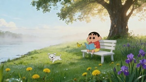 蜡笔小新悠闲午后