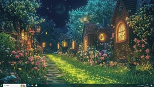 童话夜景AI插画-桌面主题