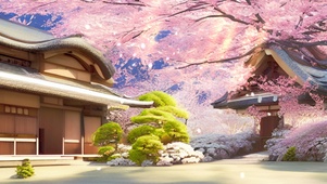 日式樱花小院