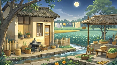 4K唯美治愈乡村夜晚