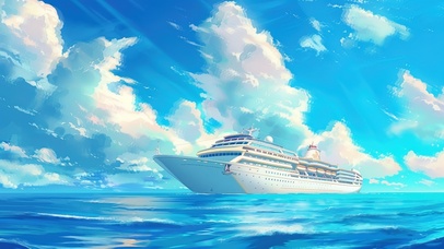 海上的白色游轮