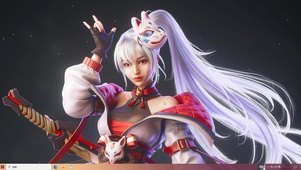 3D 白发武士美少女 女剑客
