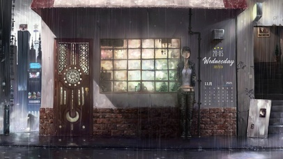 雨中等待~（带真实时间、日历）