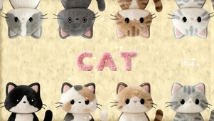 冬日毛绒绒可爱小猫咪