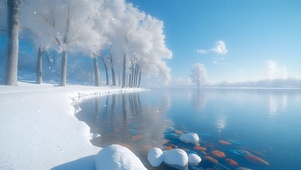 冰雪湖景