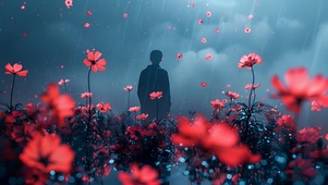 雨中花丛