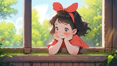 可爱红裙小女孩