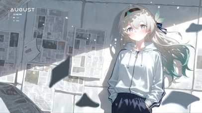 唯美报纸墙樱花少女