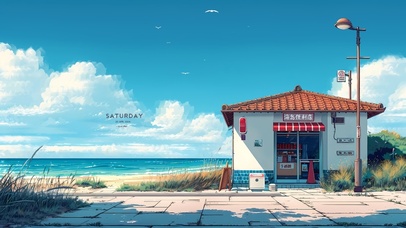 4K唯美海岛便利店