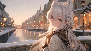雪景街道狐女