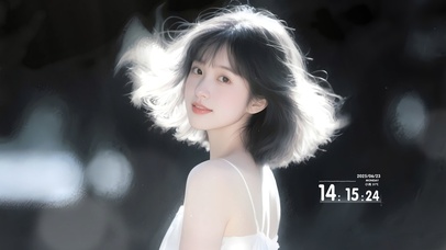 清纯甜美短发回眸女孩