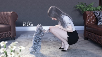 治愈系猫和女孩