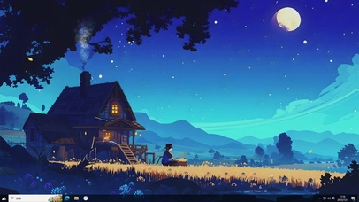 动漫场景AI夜景-桌面主题