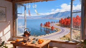 窗外的苍山洱海