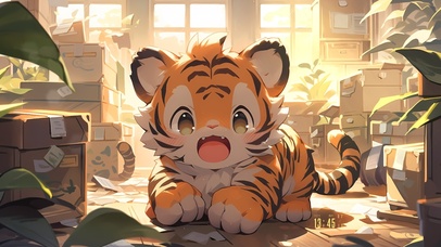 呆萌可爱小老虎	